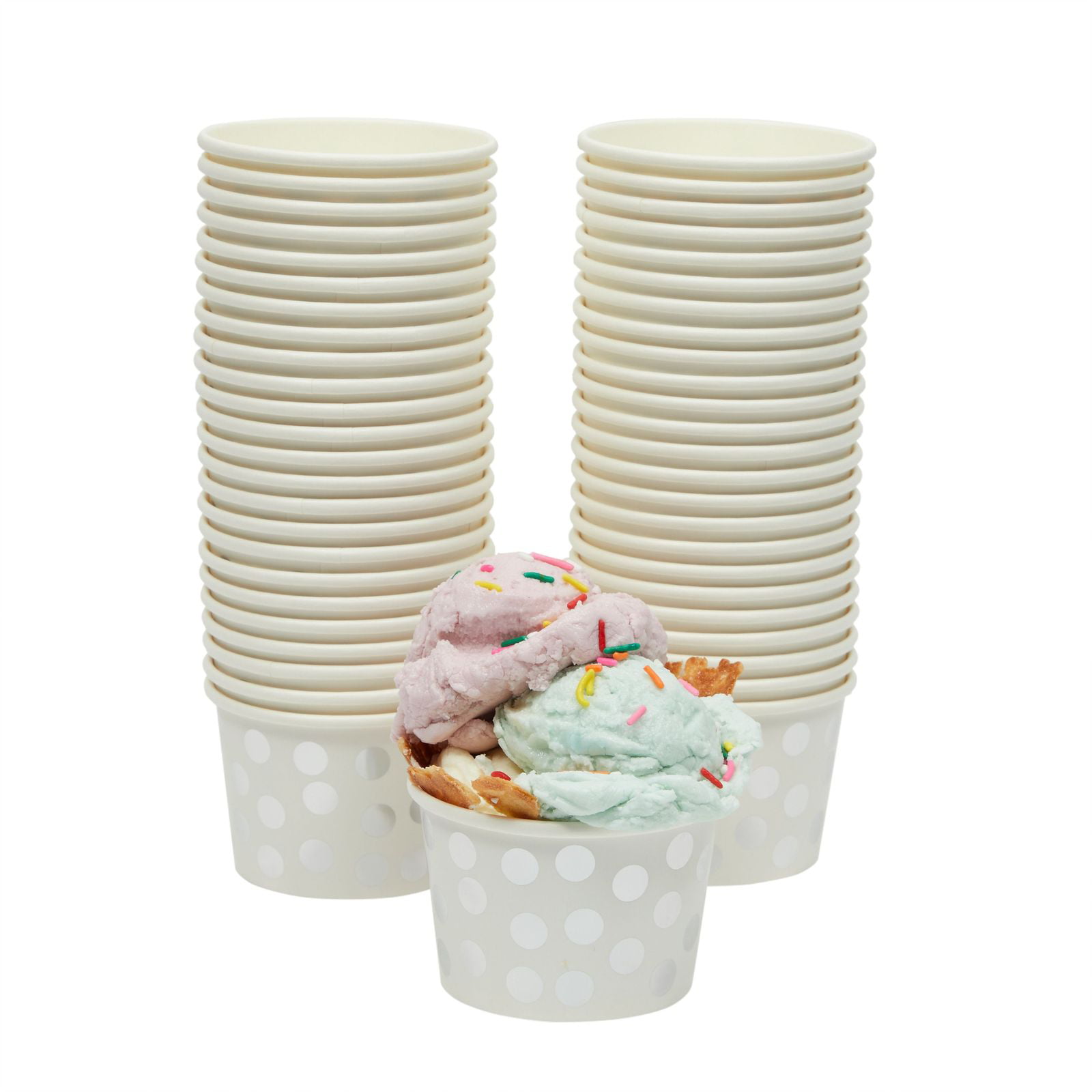 3oz White Paper Ice Cream Dessert Container 6oz 8oz Disposable Ice Cream Cup 