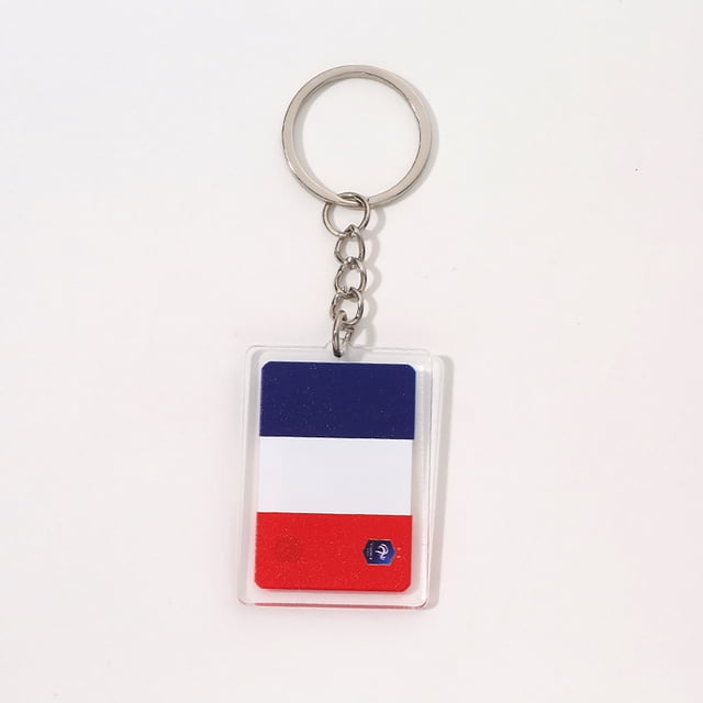 Llavero acrílico de marca inglesa creativa, colgante de llavero acrílico de recuerdo de la Copa Mundial de fútbol,France