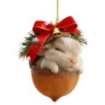 thumbnail image 3 of Forest Animal Acorn Ornaments, Unique Resin Woodland Hanging Decorations, Nature Inspired Christmas Tree Decor Gift for Animal Lovers Home Holiday Display 6PCS, 3 of 7