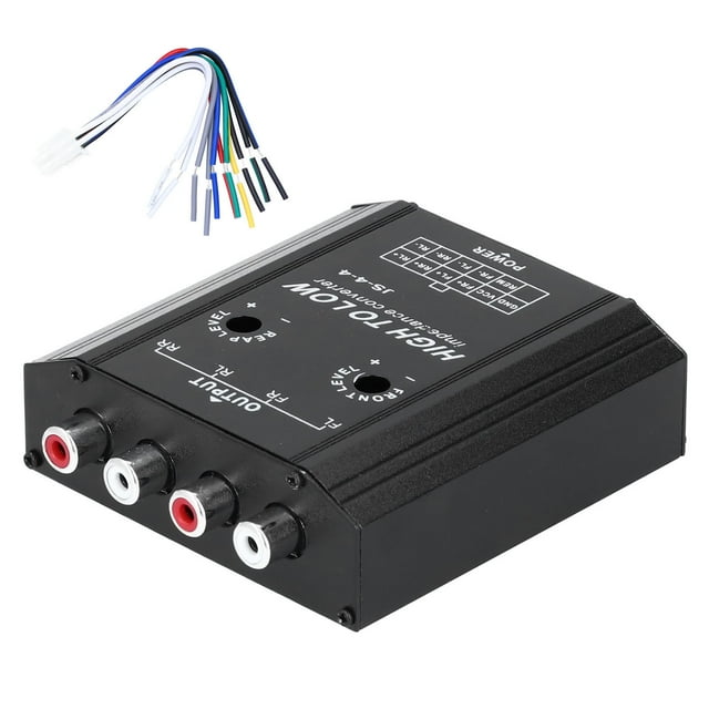 Convertidor de impedancia de Audio de 4 canales, 12V, línea RCA alta a baja, filtro de frecuencia de altavoz de Radio estéreo para coche Jadeshay A
