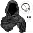 thumbnail image 4 of Black Medieval Scarf Cowl Halloween Shawl Cotton And Linen Cowl Scarf Rogue Medieval Cloak Renaissance Costume Cape Accessories One Size, 4 of 9