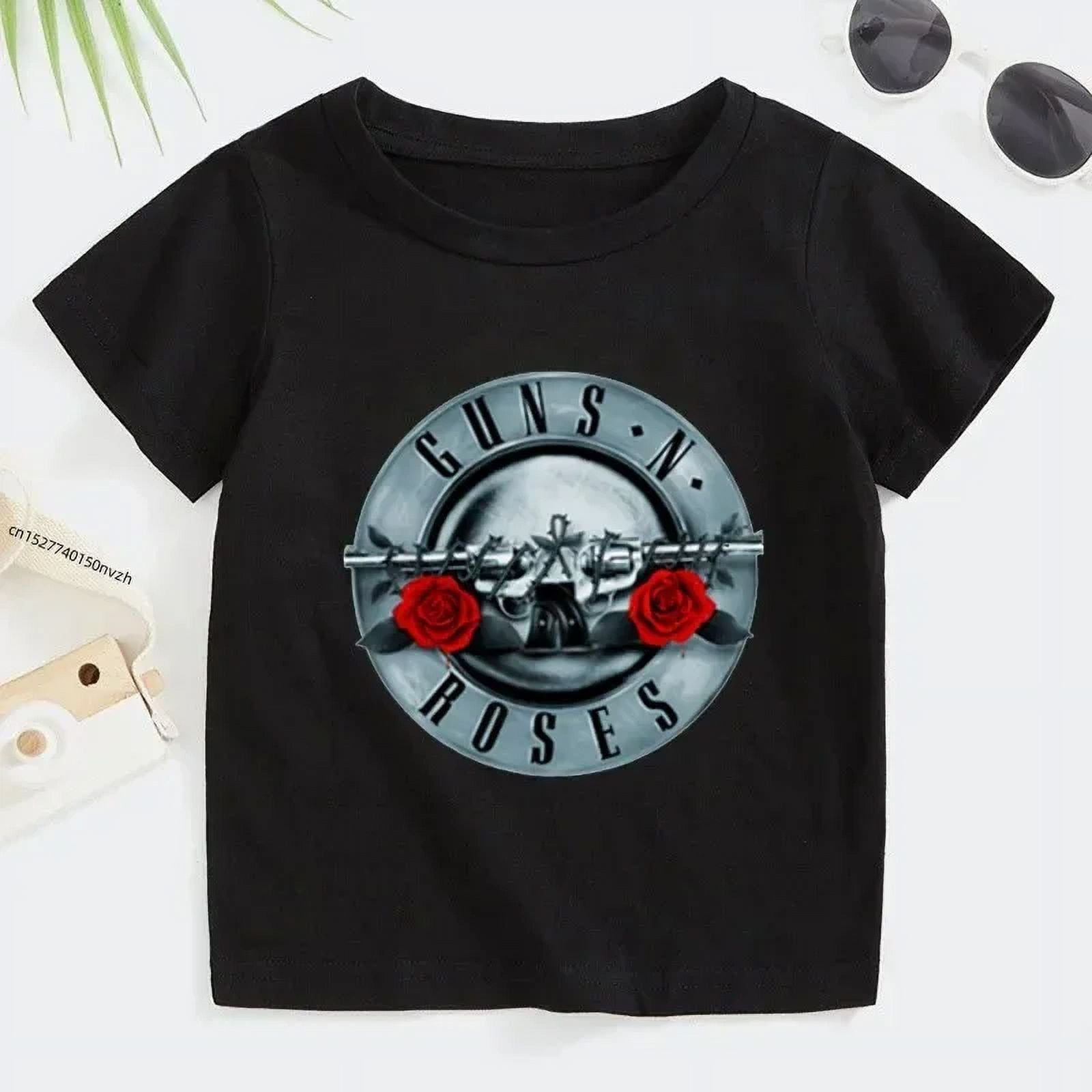Summer 2T~14T Rock Band Gun N Roses Children Cotton T Shirt Boys