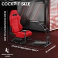 thumbnail image 2 of Supllueer Racing Simulator Cockpit With Gaming Adjustable Red Suede Seat Fits For Logitech G920 G923 Thrustmaster T248 Fanatec.Excluding electronic devices, 2 of 21