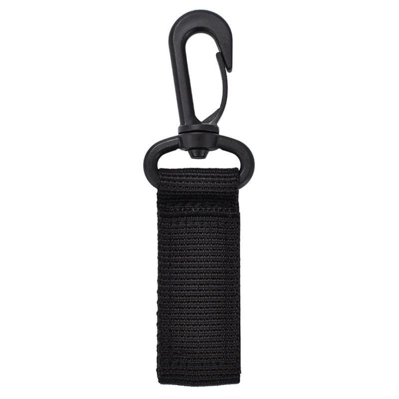 Tactical MOLLE Carabiner Keychain Backpack Equipment Survival Accessories Outdoor Hanging Belt Nylon Webbing Straps with Quick Tear Hook for Camping Climbing Hiking