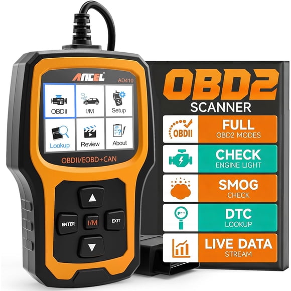 ANCEL AD410 Enhanced OBD2 Scanner Engine Code Reader, Vehicle Code Reader for Check Engine Light, I/M Readiness, Lifetime Free Update, OBDII Scan Tool for All OBDII Cars 1996+