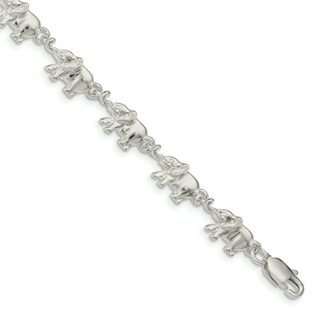 Ice Carats Designer Jewelry Gift Usa 925 Sterling Silver Elephants 925 Sterling Silver Elephants Bracelet 8 Inch Animal For Women