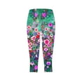 thumbnail image 5 of successthop High Waisted Womens Leggings Casual Plus Size Loose Capri Bottoms Pants Floral Lightweight Summer Capris 3XL, 5 of 5