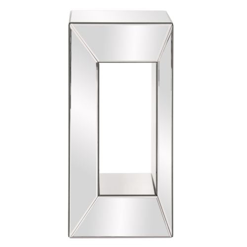 Howard Elliott Small Mirrored Pedestal With Offset Opening 25 Tall Gla Com Howard Elliott Small Mirrored Pedestal, Howard Elliott Mirrored Pedestal