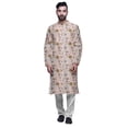 thumbnail image 1 of Atasi Modal Satin Printed Mens Kurta With Churidar Pajama Set Summer Clothing, 1 of 1