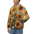 thumbnail image 3 of Kdxio Sunflower Field Art Print Men Hoodies Casual Hoodies for Men with Zip Pockets Full Zip Long Sleeve Sweatshirt Sports Hooded Jacket-3X-Large, 3 of 5