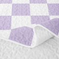 thumbnail image 5 of Manfei Modern Plaid Quilt King,Contemporary Checkered King Coverlet Set,Purple White,3-Piece,1 Bedspread and 2 Pillowcases, 5 of 7