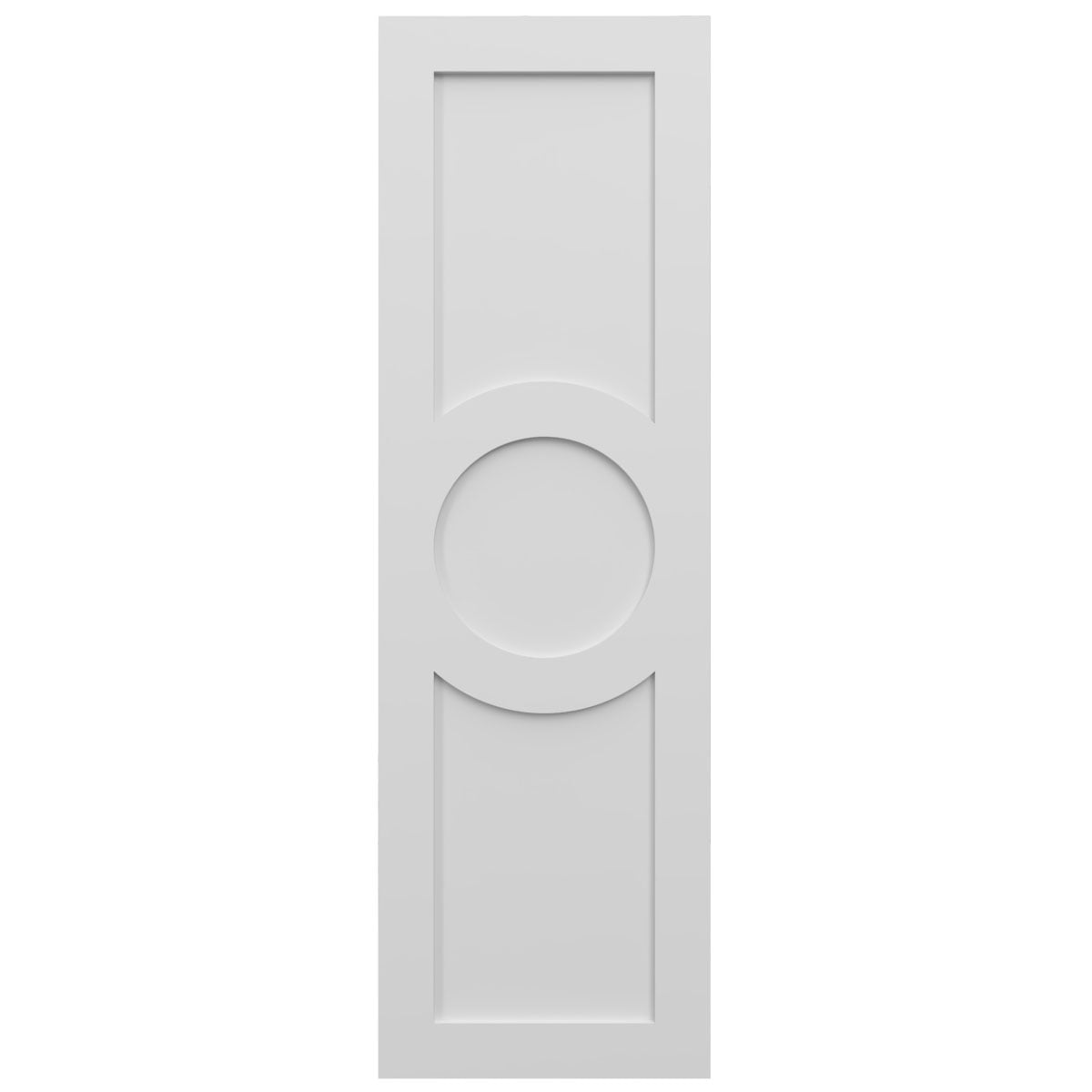 Ekena Millwork 12"W x 25"H True Fit PVC Center Circle Arts & Crafts Fixed Mount Shutters, White (Per Pair - Hardware Not Included)