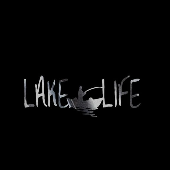 Lake Life Fishing Activity Vinyl Decal Sticker UV & Waterproof Bumper Window Laptop Automotive Water Bottle Gift accessories – SILVER CHROME 7"