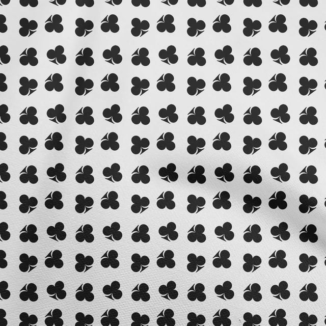 oneOone Polyester Spandex Black Fabric Poker Card Sewing Craft Projects Fabric Prints by Yard 56 Inch Wide