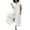 White, variant on Ecqkame Womens Summer Loose Jumpsuit Rompers Solid Color Casual Short Sleeved Medium Length Cotton Linen Shirt Jumpsuit Black XXL Items
