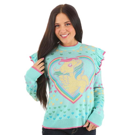 Adult I Heart My Little Pony Ruffle Sweater