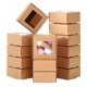 thumbnail image 1 of 50 piezas Mini caja de papel Kraft con ventana para dulces caseros (marrón) Afortunado Sencillez, 1 of 4