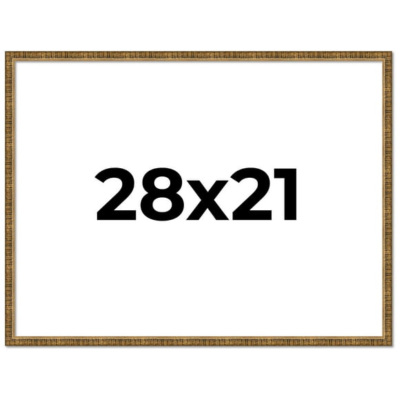 28x21 Frame Gold Picture Frame - Complete Modern Photo Frame Includes UV Acrylic Shatter Guard