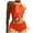 Orange, variant on Efsteb Bikinis Sets for Women Fashion Solid Color Bathing Suits Halter Bandage Bikini Sets Two Piece Swim Suit Swimwear (Coffee,L)