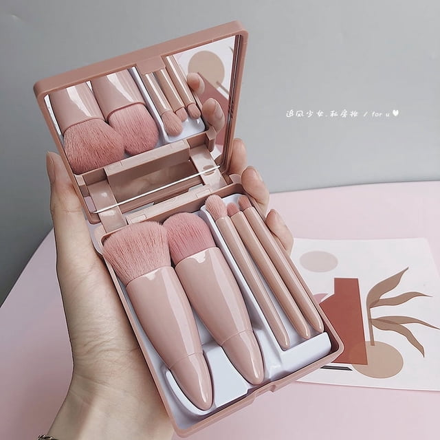 Juego completo de brochas de maquillaje, juego de brochas de maquillaje para estudiantes, mini, portátiles, genuinas y asequibles, juego pequeño de brochas de sombra de ojos y base sueltas, juego de