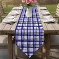 thumbnail image 6 of Vintage Plaid Table Runner Linen Burlap Table Runner 70 Inches Long Navy Blue Farmhouse Checked Stripes Dresser Scarves for Kitchen Island Coffee Dining Room Party Wedding Holiday Decoration 13"x70", 6 of 8