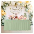 thumbnail image 6 of Sage Green Tablecloth Rectangle 6ft - Spandex Table Skirt Covers 2pcs - Banquet Linen for Party Decorations, Weddings, Events, 6 of 9