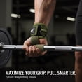 thumbnail image 3 of Weight Lifting Straps with With Cuffed D Ring, Heavy Duty Thyick Comfortable Lifting Straps, Secure Fit, Enhanced Grip, Straps for Weightlifting & Gym Training,Green, 3 of 6