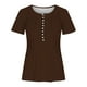 thumbnail image 4 of Fiudx Ofertas Del Día Top Corto con Botones y Cuello En V Estampado para Mujer, 4 of 4