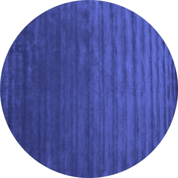 Ahgly Company Indoor Round Abstract Blue Contemporary Area Rugs, 3' Round