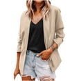 thumbnail image 2 of Lilgiuy Women Casual Long Sleeve Solid Turndown Collar Buttons Coat(Beige,6) Winter Clothes for 2022, 2 of 5