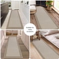 thumbnail image 2 of Findosom 20"x59" Hallway Runner Rug Non Slip Entryway Mat with Rubber Backing Machine Washable Laundry Runner Rug Long Indoor Doormat Entrance Floor Mat Runner for Garage Kitchen Laundry Beige, 2 of 9