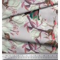 thumbnail image 3 of Soimoi Gray Silk Fabric Floral & Bird Decor Fabric Printed Yard 44 Inch Wide, 3 of 3