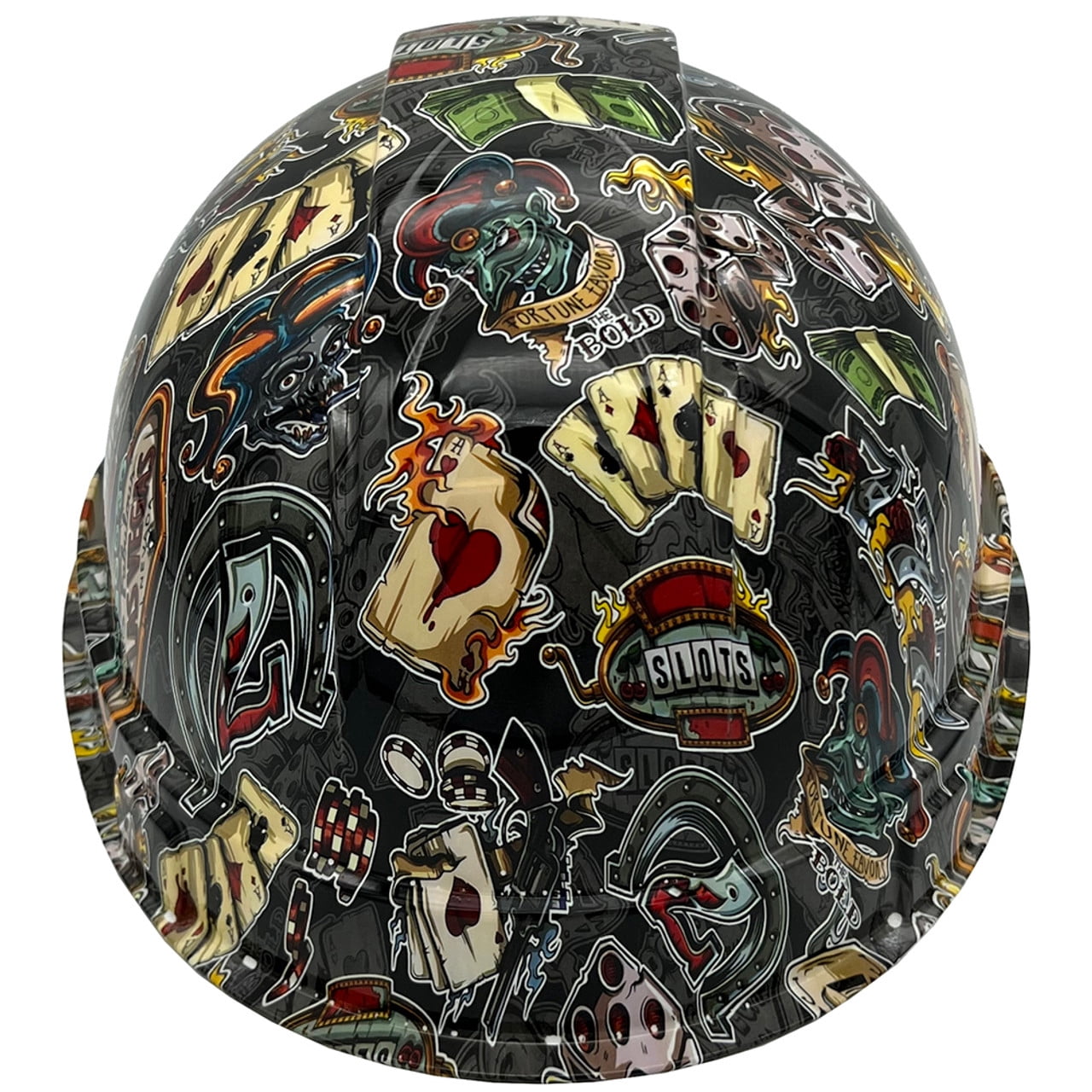 Vegas Baby Hydro Dipped Hard Hats Cap Style Design with 4 Pt Suspension