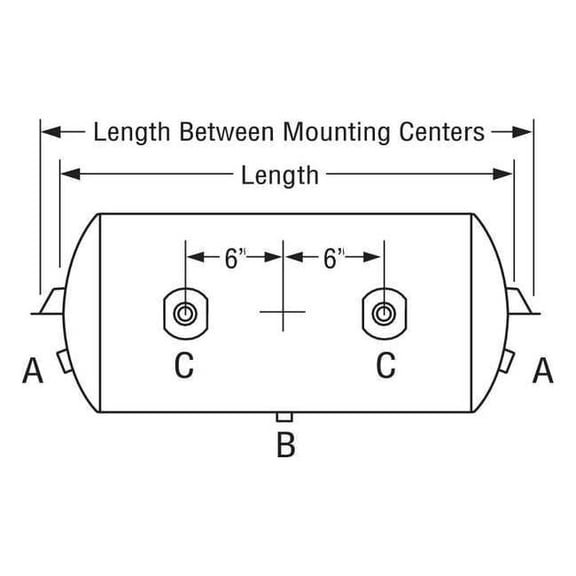 Velvac Air Tank,Steel,13 In H,125 psi 035109