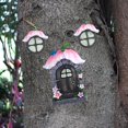 thumbnail image 1 of Gnomo de hadas en miniatura, ventana y puerta para árboles, decoración de esculturas de jardín, decoración para habitación de , paredes y árboles rosado DYNWAVEMX Casa de gnomo de hadas, 1 of 8