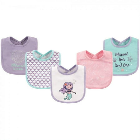 UPC: 0660168517798 | Hudson Baby Infant Girl Cotton Bibs 5pk Mermaid One Size