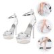thumbnail image 5 of unbranded 1Par Sandalias De Para Fiesta Con Plataforma Impermeable Transparente, 5 of 8