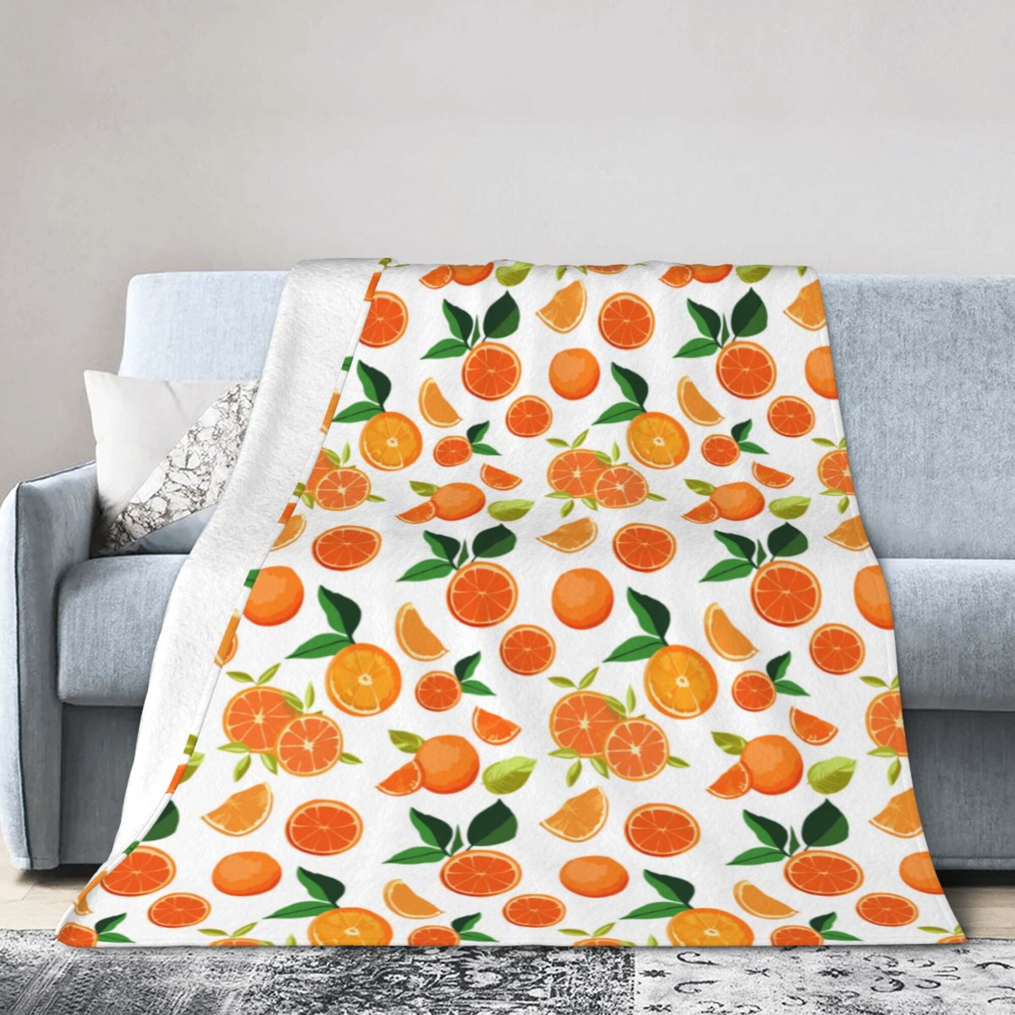 DouZhe UltraSoft Micro Fleece Lightweight Flannel Bed Blanket, Oranges