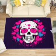 thumbnail image 1 of 3x5 Rug, Skull Door Mat, Love Heart Skeleton Rug, Goth Rugs for Entryway, Washable & Non Slip & Soft Low Pile Small Carpet, Indoor Doormat, Skull Home Decor & Gifts, 1 of 1