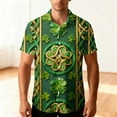 thumbnail image 4 of St. Patricks Day Shirts for Men Short Sleeve Summer Tops Shamrock Graphic T-Shirt Button Down Collared Blouse Casual Hawaiian Shirts, 4 of 8