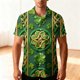 thumbnail image 4 of Blusa y camisa hawaiana de manga corta con cuello vuelto para hombre, camisa unisex de verano para playa, informal, de manga corta, con botones, ropa estampada para el Día de San Patricio, blusa para, 4 of 8