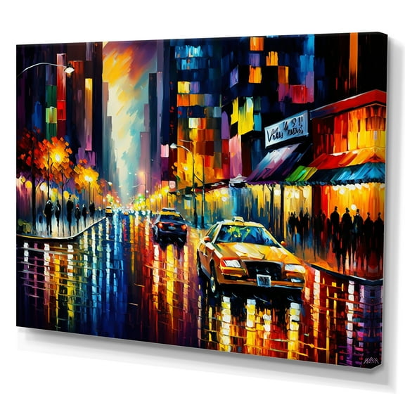 Designart Colorful Manhattan Time Square I Canvas Wall Art
