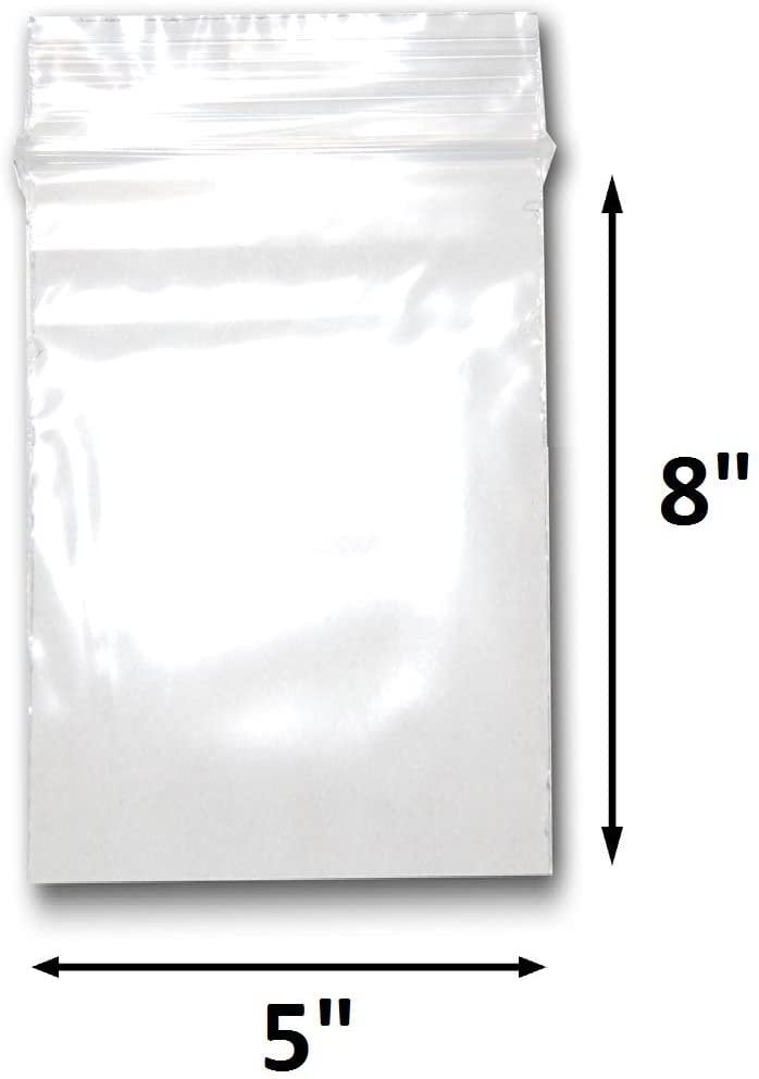 Clear Reclosable Plastic Poly Zip Lock Bags 4 Mil Zipper Seal 8" x 8" 200 Pieces 