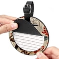 thumbnail image 2 of Woodpecker 2pcs PU Leather Round Bag Tags with Privacy Cover and Name ID Tag - Suitcase Tags for Travel Luggage, Handbags, Backpacks, School Bags, 2 of 6