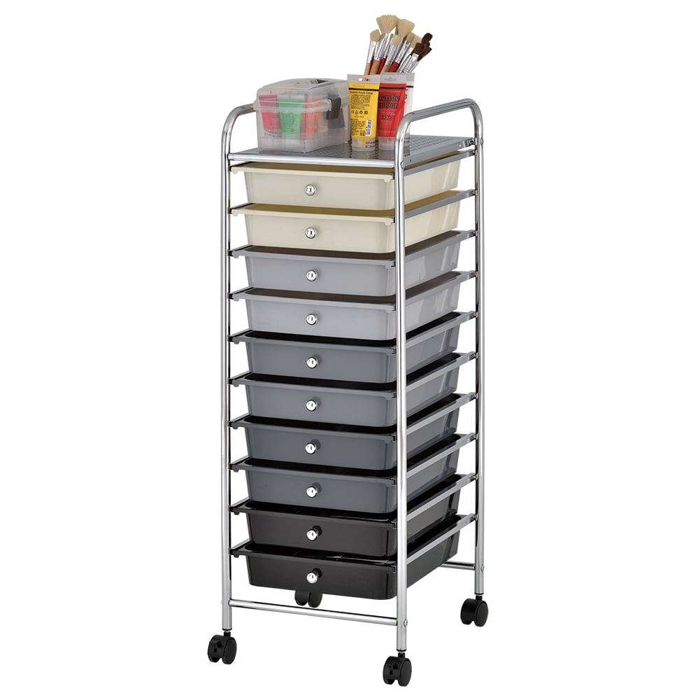 ECR4Kids Rolling Storage Cart with Drawers and Locking Casters, Utility Bin Organizer Walmart