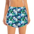 thumbnail image 2 of Balery Blue Lotus Flower Pantalones cortos deportivos para mujer con forro y dos bolsillos, elásticos, para entrenamiento, gimnasio, yoga-XX-Large, 2 of 7