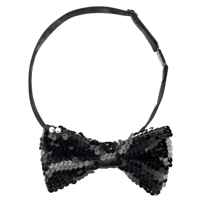 INSPIRAR CHIC Día del Padre Corbatas de Moño para Hombre con Lentejuelas Brillantes y Reversibles de Dos Colores, Corbatas de Moño Pre-atadas para Fiesta, Talla Única Negra