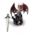 thumbnail image 3 of Ain’t It Nice Dragon Statue with Medieval Dragon Sword and Crystal Ball Collectible Dragon Figurine Fantasy Medieval Dragon Décor, Red 4(L) 2(W) 7(H) inches, 3 of 5