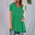 thumbnail image 2 of Endives Women's Short Sleeve T-shir Summer Tops Plus Size Shirts V Neck High Casual Tunic Tops, 2 of 5