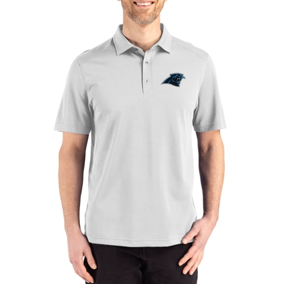 Men's Cutter & Buck Gray Carolina Panthers Big & Tall Advantage Refresh Epic Confidence Recycled Tri-Blend Pique Polo